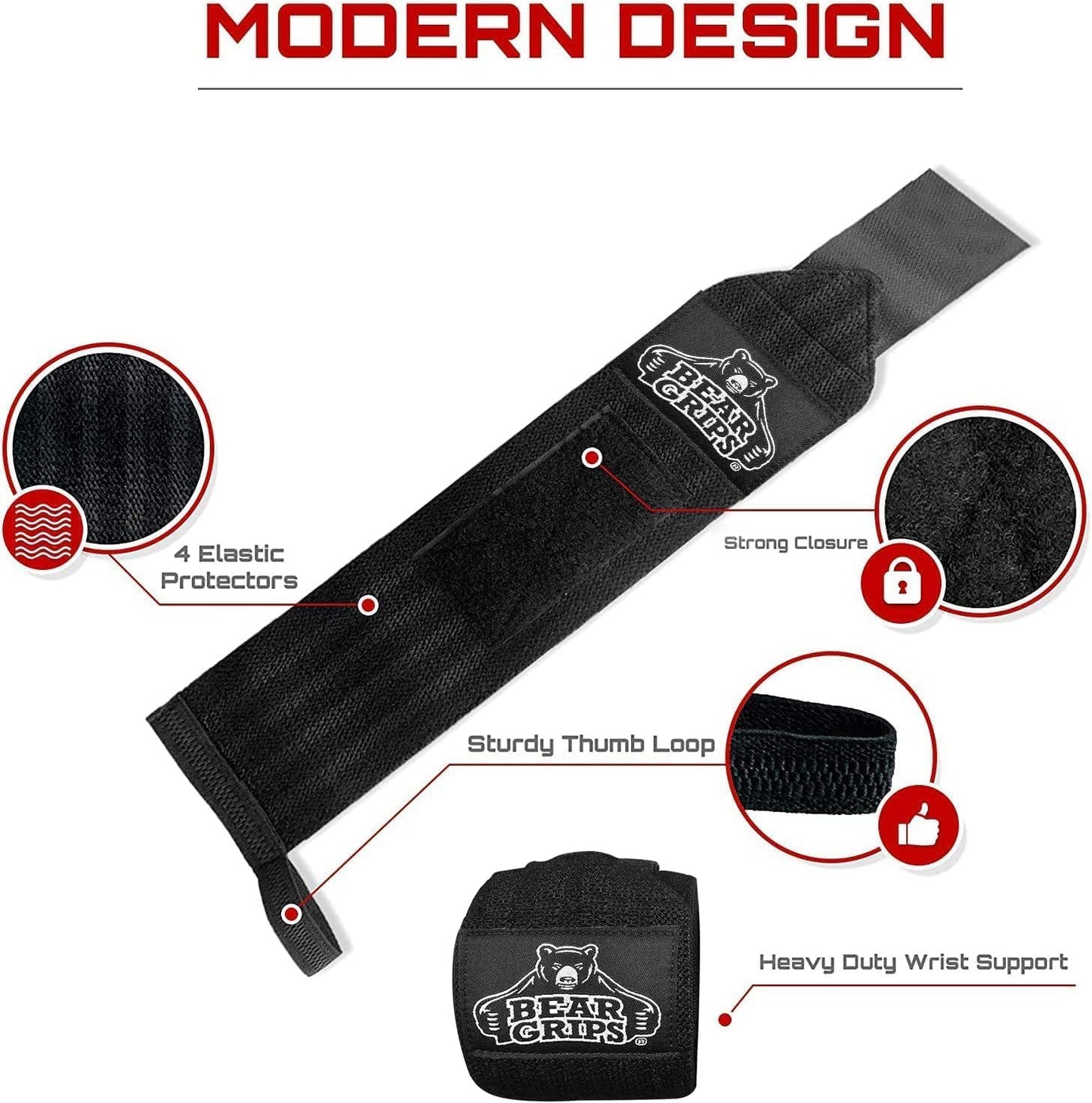 Wrist Wraps for Weightlifting | Weight Lifting Wrist Straps for Weightlifting | Extra Strength Gym Wrist Wraps | Two Wrist Wrap per Pack | 12โ & 18โ | Lifting Wrist Wraps for Men & Women