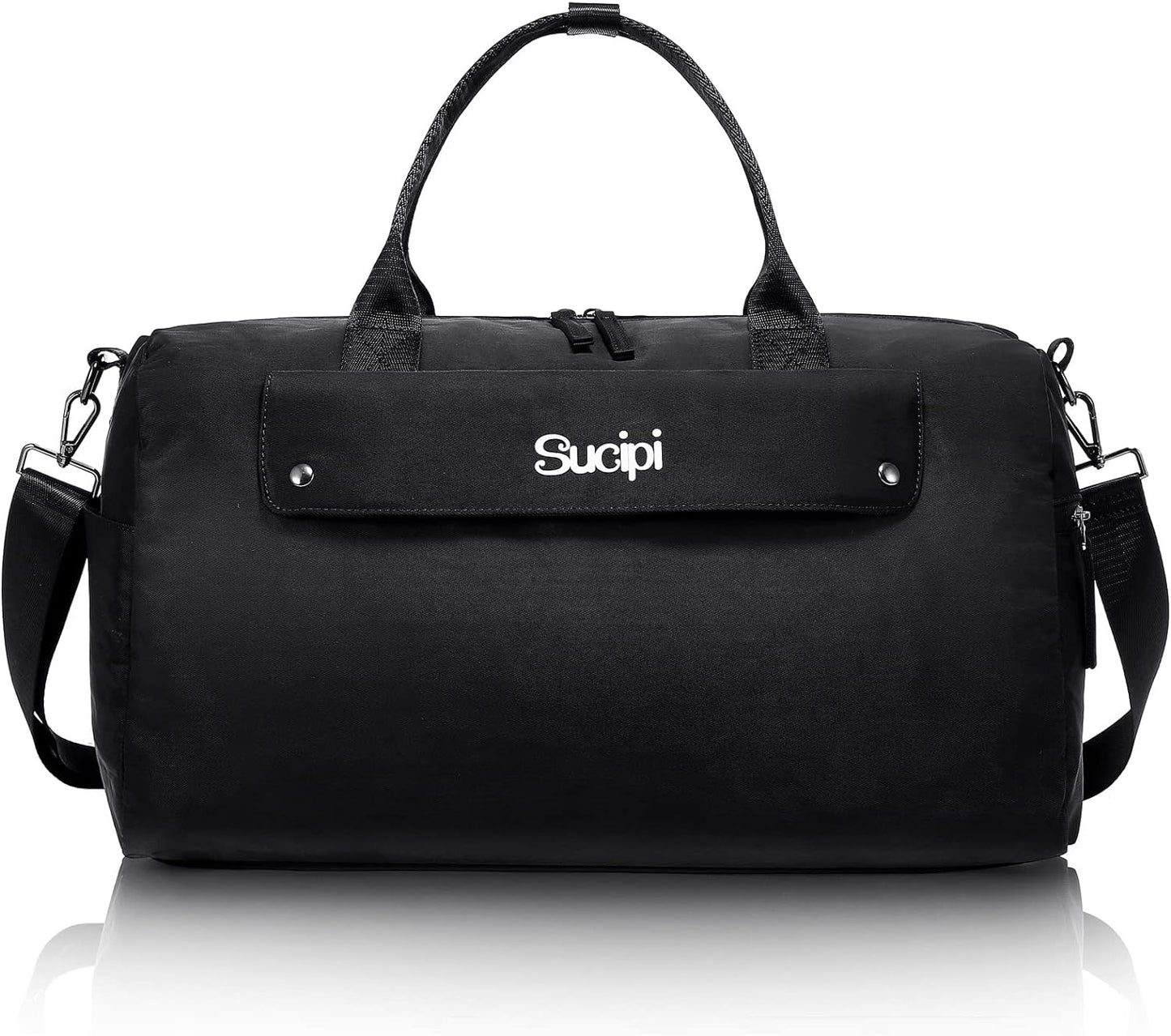 Small Duffle Bag with Wet Pocket & Shoes Bag, Sports Gym Bag, Travel Duffle Bag for Men, Women, Girls and Kids, Lightweight and Waterproof(Black)