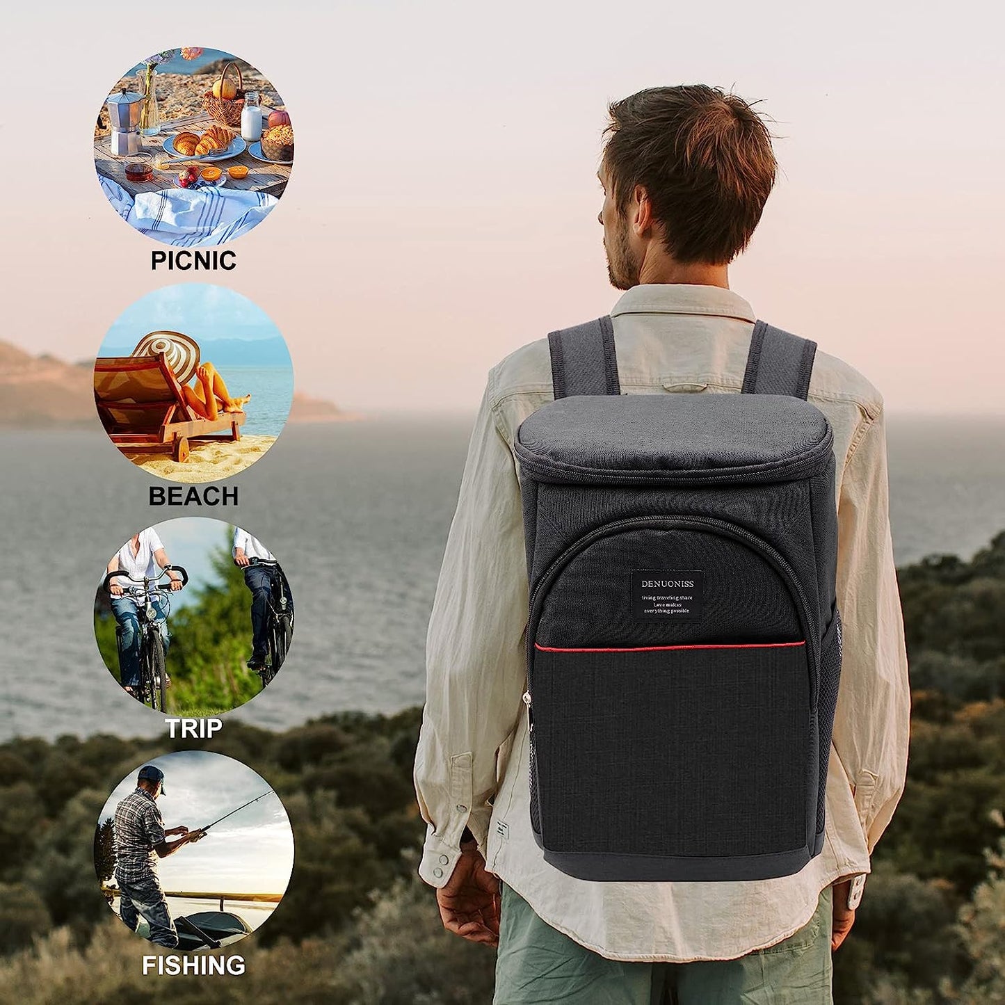 Cooler Backpack 18L Leakproof Insulated Large Capacity Lunch Cooler for Men Women to Picnics Camping