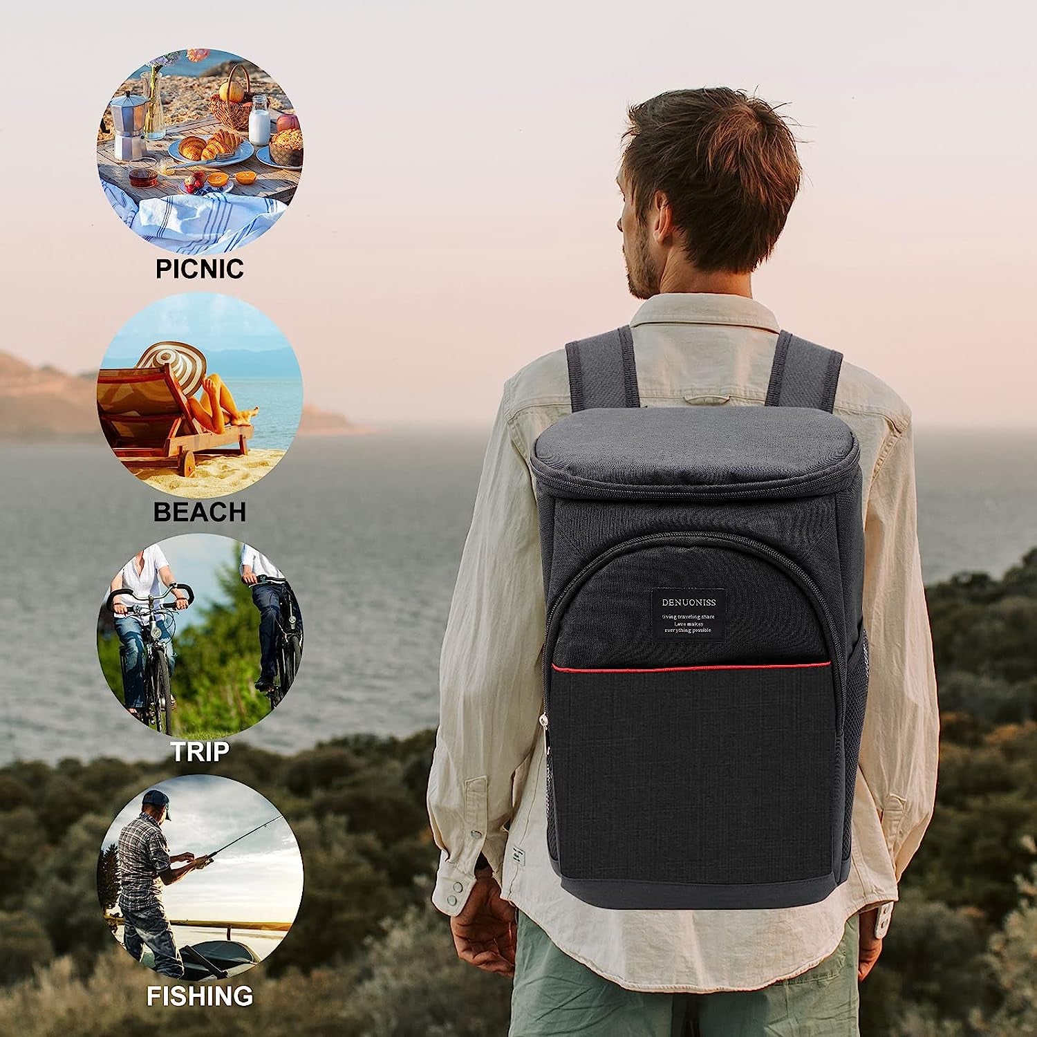 Cooler Backpack 18L Leakproof Insulated Large Capacity Lunch Cooler for Men Women to Picnics Camping