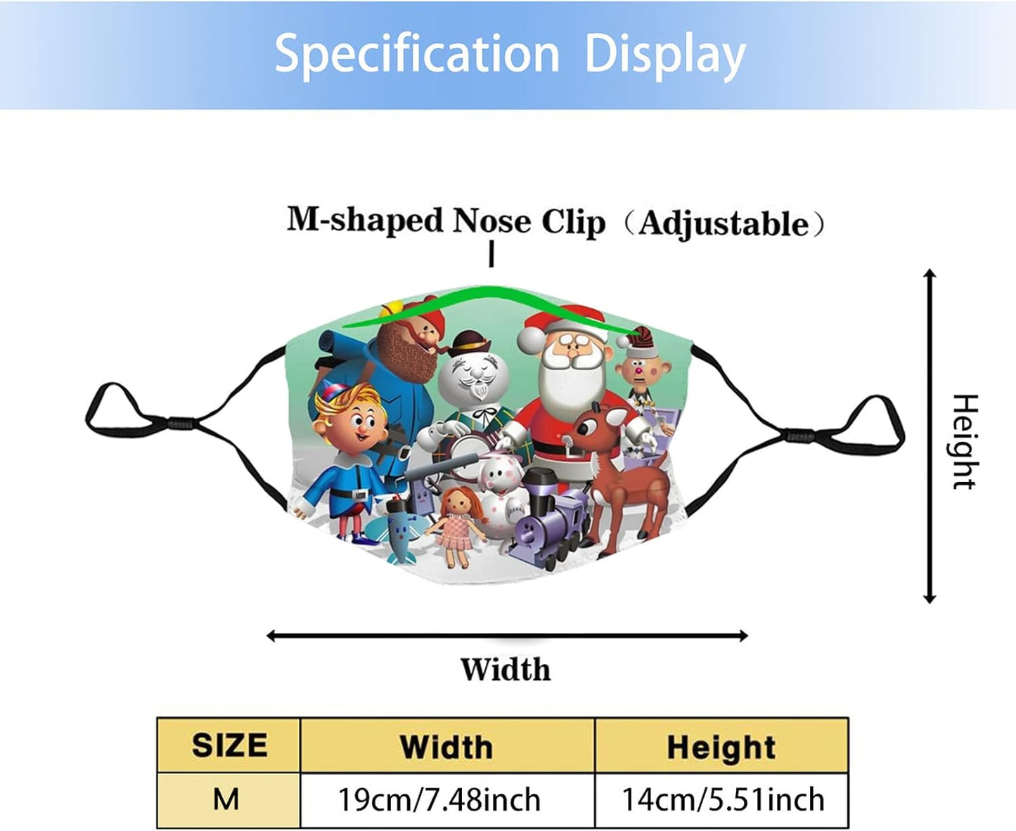 MARKFACE Holiday Christmas Fun Cloth Face Mask Scarf Fashion Gift Washable Adult Print Reusable Face Balaclava for Teens Women Men with 2 Filters