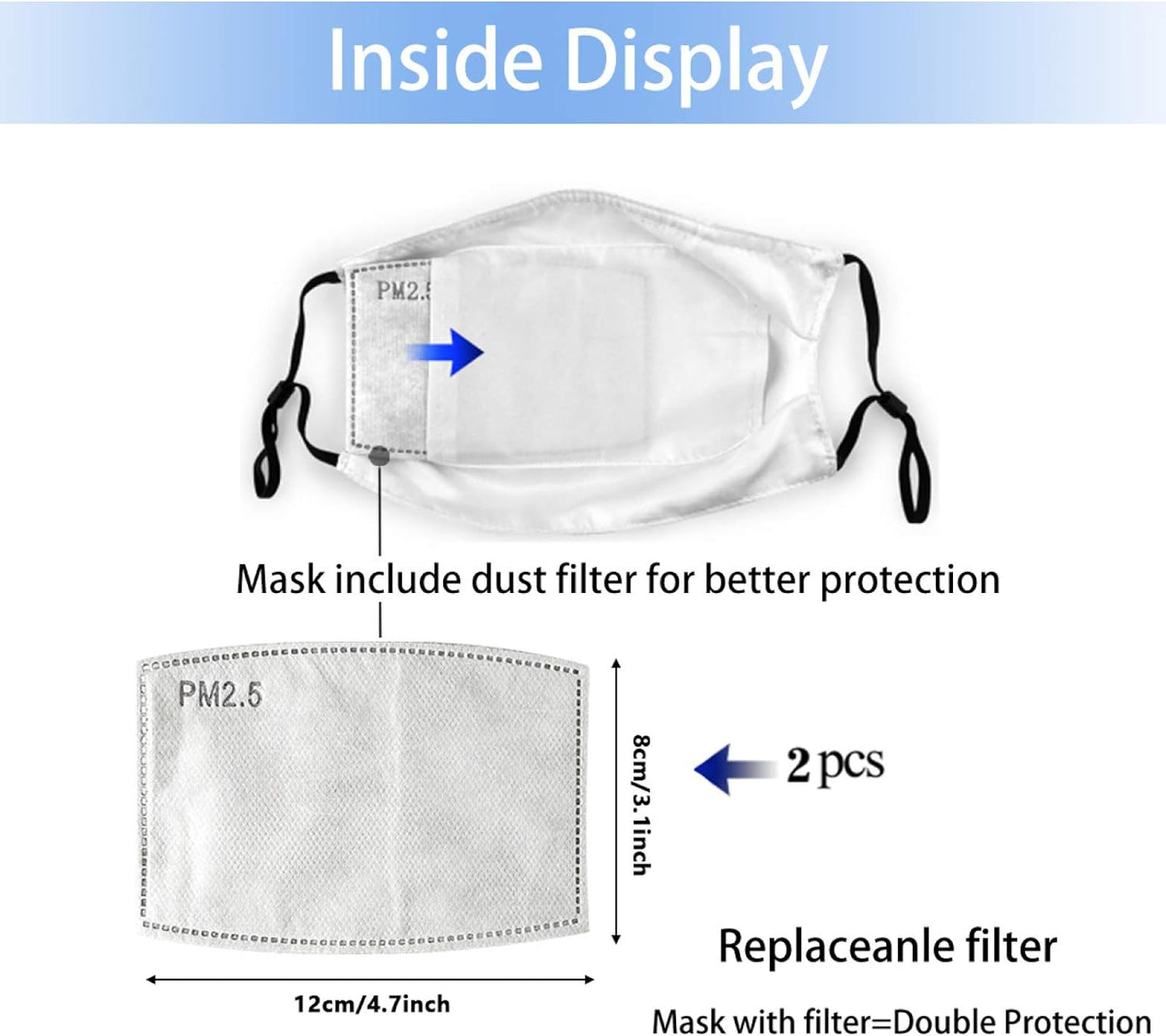 MARKFACE Holiday Christmas Fun Cloth Face Mask Scarf Fashion Gift Washable Adult Print Reusable Face Balaclava for Teens Women Men with 2 Filters